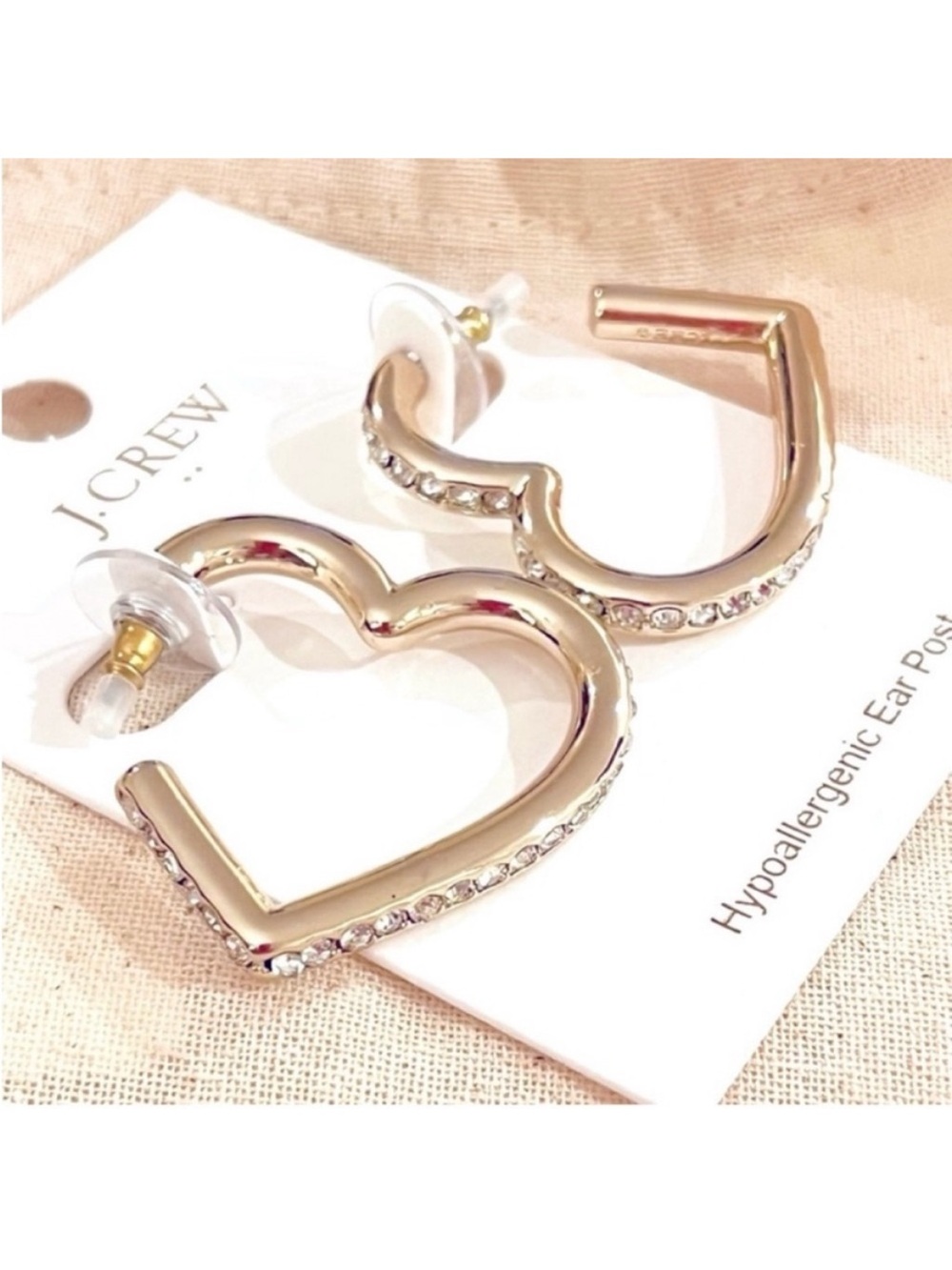 🆕- J. Crew Crystal Heart Hoop
Earrings